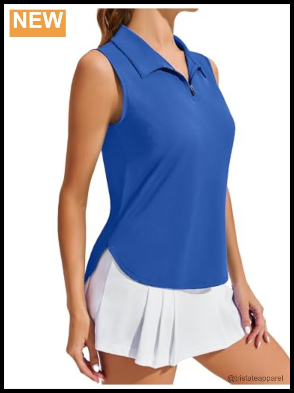 Sleeveless 1/4 Zip Golf Polo Shirt Quick-Dry UPF 50+ Athletic Fit
